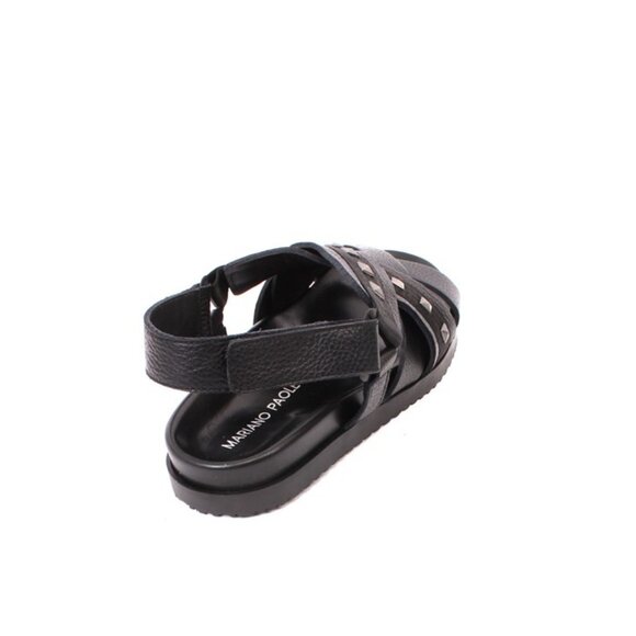 Mariano Paoletti 327 Black Leather Slides Men Comfort Sandals
